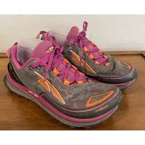 Altra Timp 3 Trail Running Shoes Women's 8.5 Gray Purple Orange Zero Drop